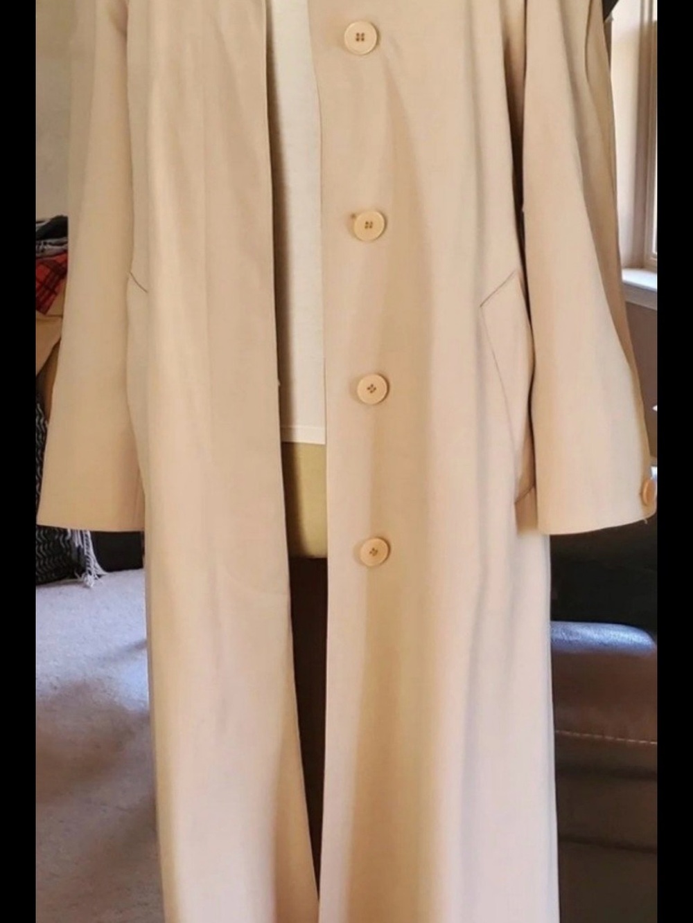 Jones New York Light Beige Trench Coat